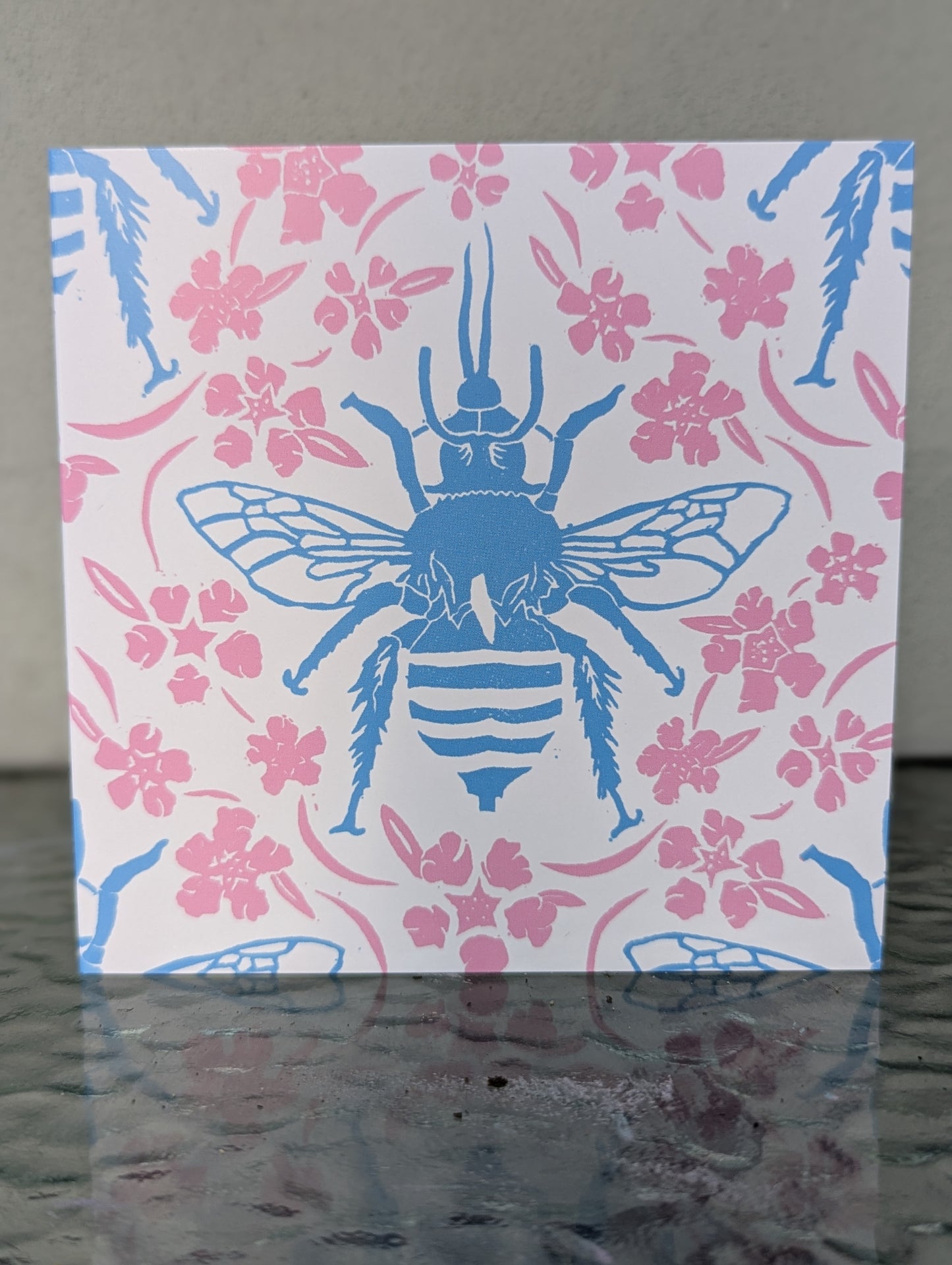 Blue Banded Bee Card