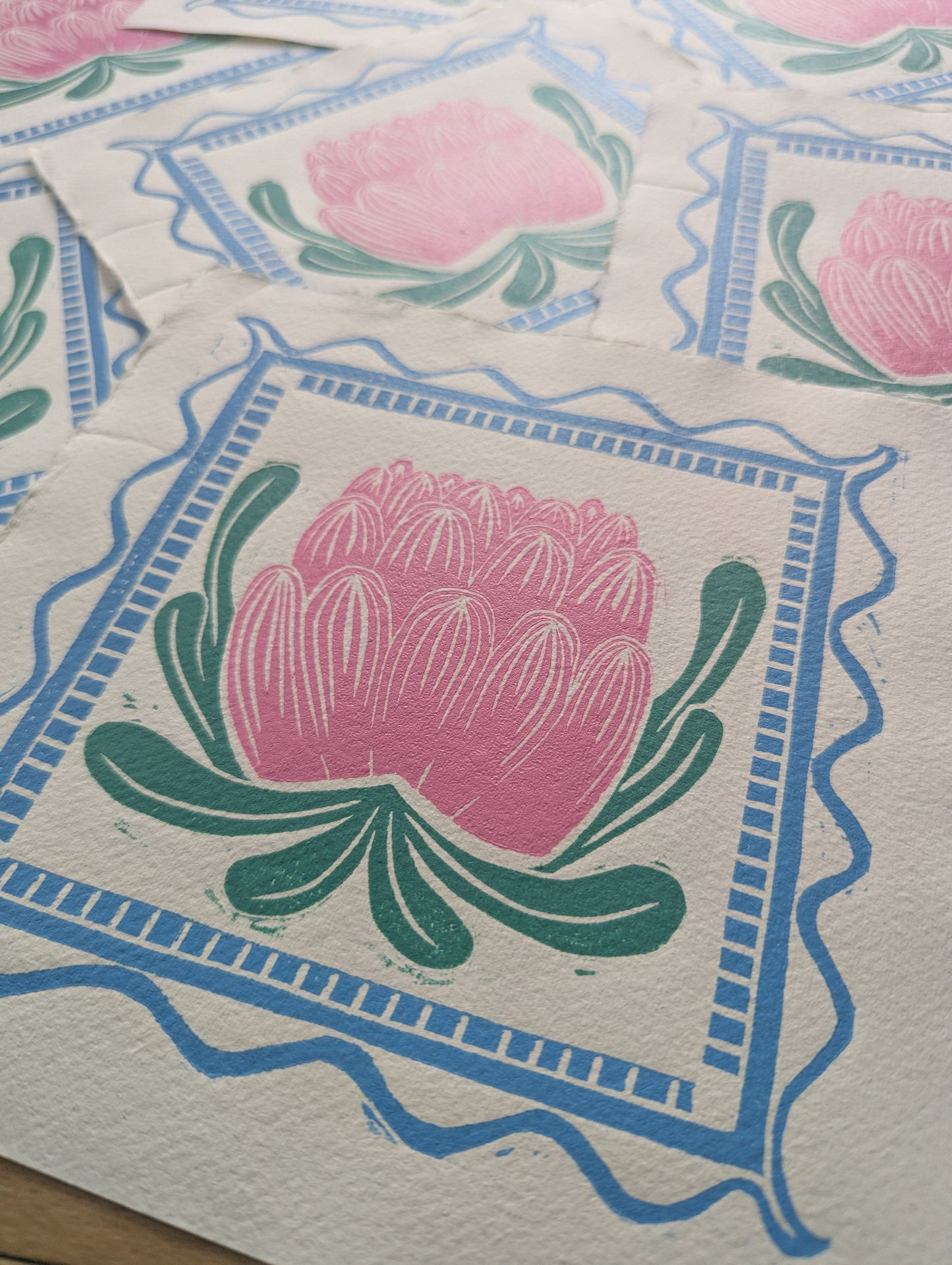 Waratah Linoprint
