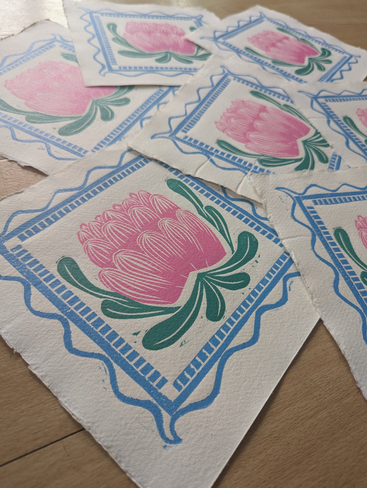 Waratah Linoprint